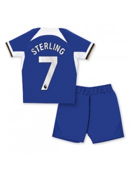 Chelsea Raheem Sterling #7 Heimtrikotsatz für Kinder 2023-24 Kurzarm (+ Kurze Hosen)